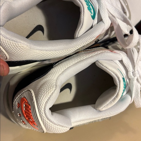 Nike White Black Teal Coral Accent Air Max Sneakers - Picture 8 of 9